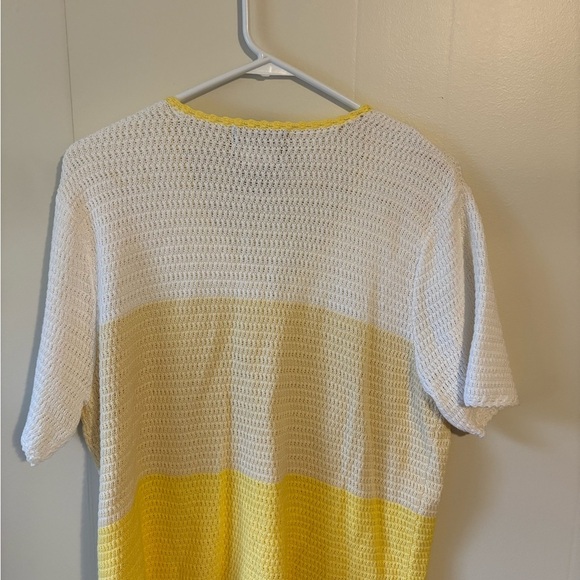 Sag Harbor Yellow and White Knit Sweater - Picture 4 of 4